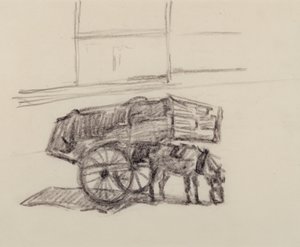 Study for Hay Carts, Cumberland Market, c.1915 by Robert Polhill Bevan